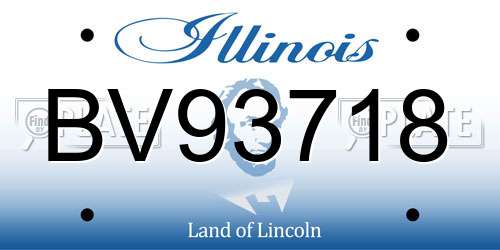 BV93718 Illinois License Plate