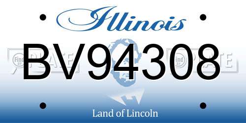 BV94308 Illinois License Plate
