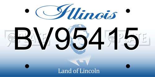 BV95415 Illinois License Plate