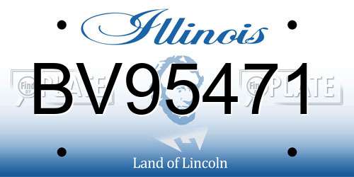 BV95471 Illinois License Plate