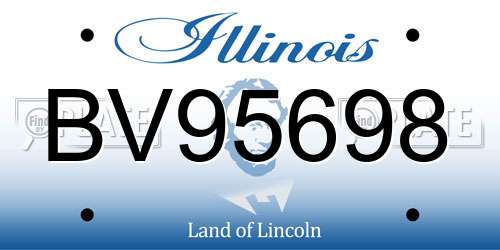 BV95698 Illinois License Plate