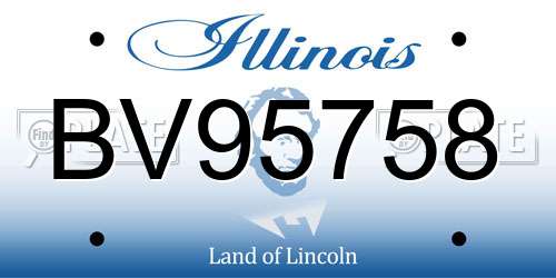 BV95758 Illinois License Plate