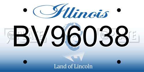 BV96038 Illinois License Plate