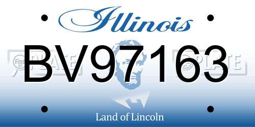 BV97163 Illinois License Plate
