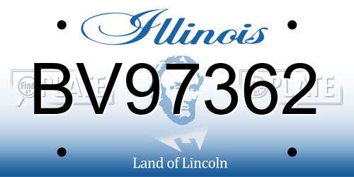 BV97362 Illinois License Plate