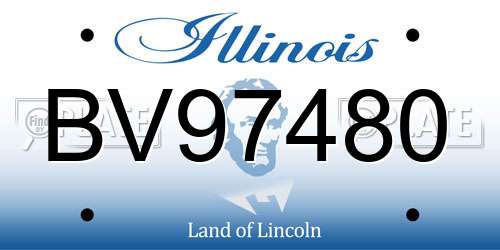 BV97480 Illinois License Plate