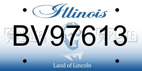 BV97613 Illinois License Plate