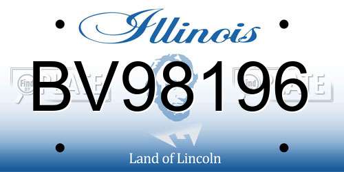 BV98196 Illinois License Plate