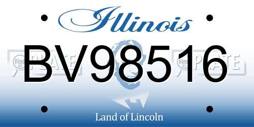 BV98516 Illinois License Plate