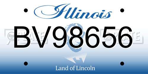 BV98656 Illinois License Plate