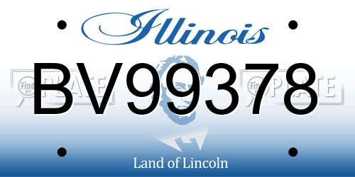 BV99378 Illinois License Plate