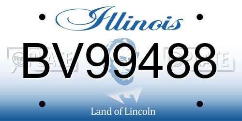 BV99488 Illinois License Plate