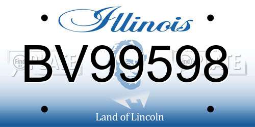 BV99598 Illinois License Plate