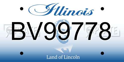 BV99778 Illinois License Plate