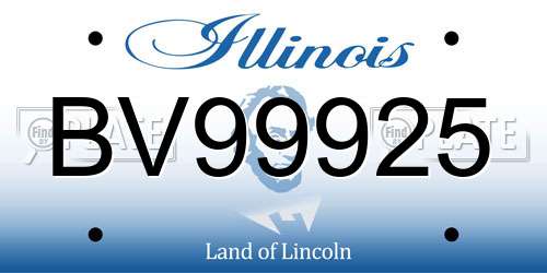 BV99925 Illinois License Plate