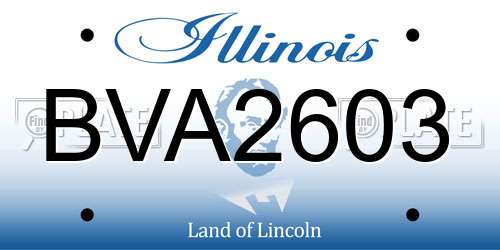 BVA2603 Illinois License Plate