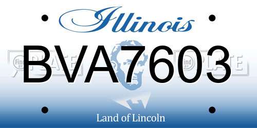BVA7603 Illinois License Plate