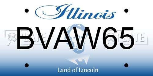 BVAW65 Illinois License Plate