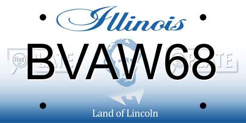 BVAW68 Illinois License Plate
