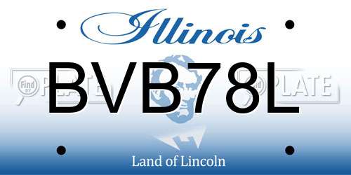 BVB78L Illinois License Plate