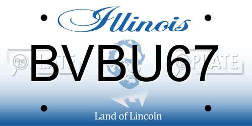 BVBU67 Illinois License Plate