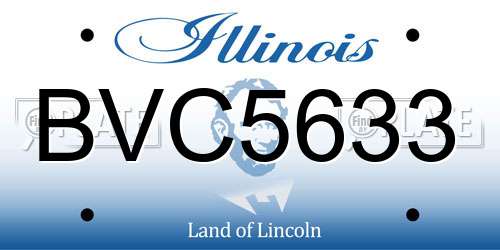 BVC5633 Illinois License Plate