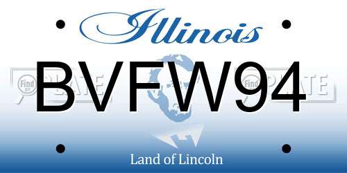 BVFW94 Illinois License Plate