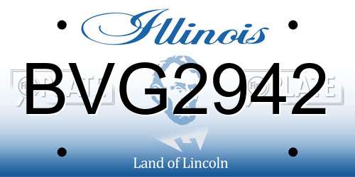 BVG2942 Illinois License Plate