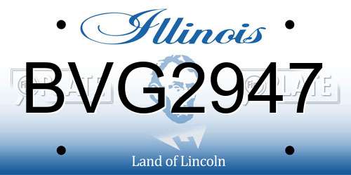 BVG2947 Illinois License Plate