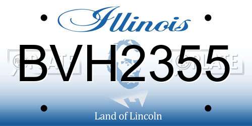 BVH2355 Illinois License Plate