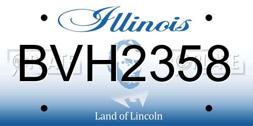 BVH2358 Illinois License Plate