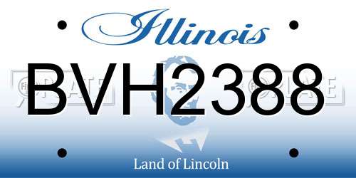 BVH2388 Illinois License Plate