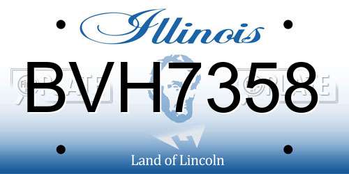 BVH7358 Illinois License Plate