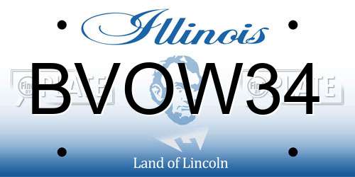 BVOW34 Illinois License Plate