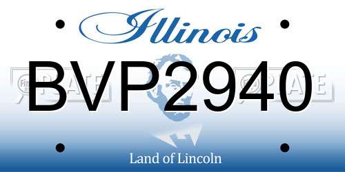 BVP2940 Illinois License Plate