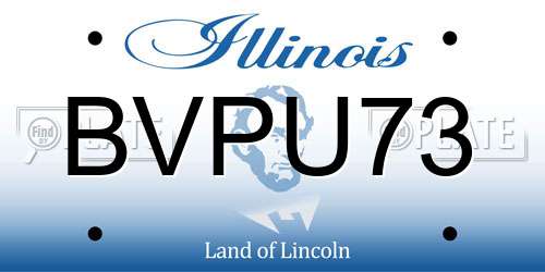 BVPU73 Illinois License Plate