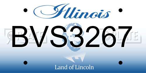 BVS3267 Illinois License Plate