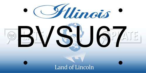 BVSU67 Illinois License Plate