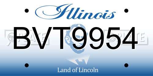BVT9954 Illinois License Plate
