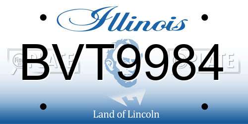 BVT9984 Illinois License Plate