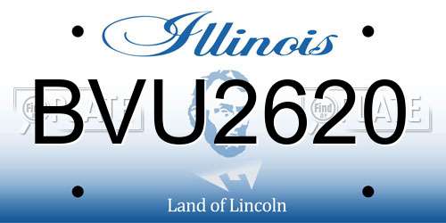 BVU2620 Illinois License Plate