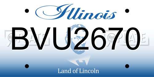 BVU2670 Illinois License Plate