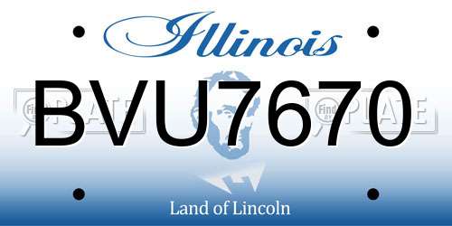 BVU7670 Illinois License Plate
