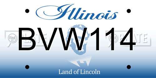 BVW114 Illinois License Plate