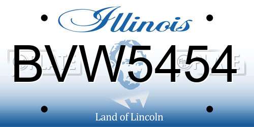 BVW5454 Illinois License Plate