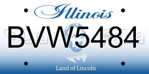 BVW5484 Illinois License Plate