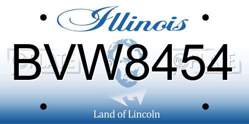 BVW8454 Illinois License Plate