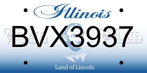 BVX3937 Illinois License Plate