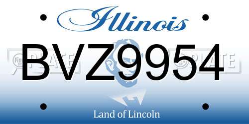 BVZ9954 Illinois License Plate