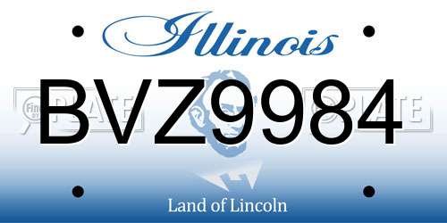 BVZ9984 Illinois License Plate
